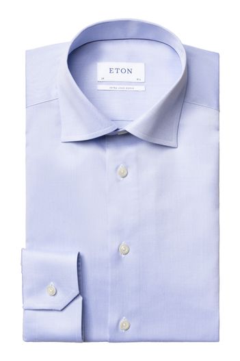 Eton Eton overhemd contemporary fit mouwlengte 7 lichtblauw katoen