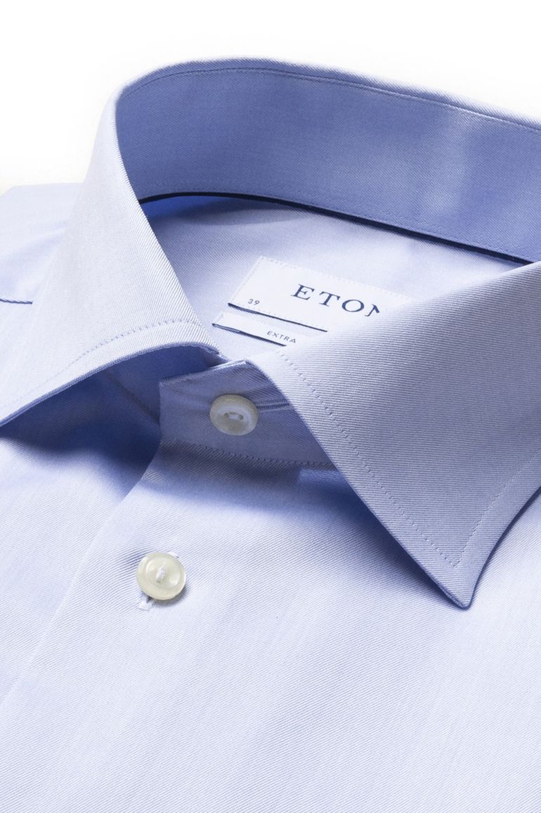 Eton overhemd mouwlengte 7 lichtblauw wide spread