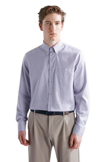 Paul & Shark Geruit bruin Paul & shark overhemd wijde fit