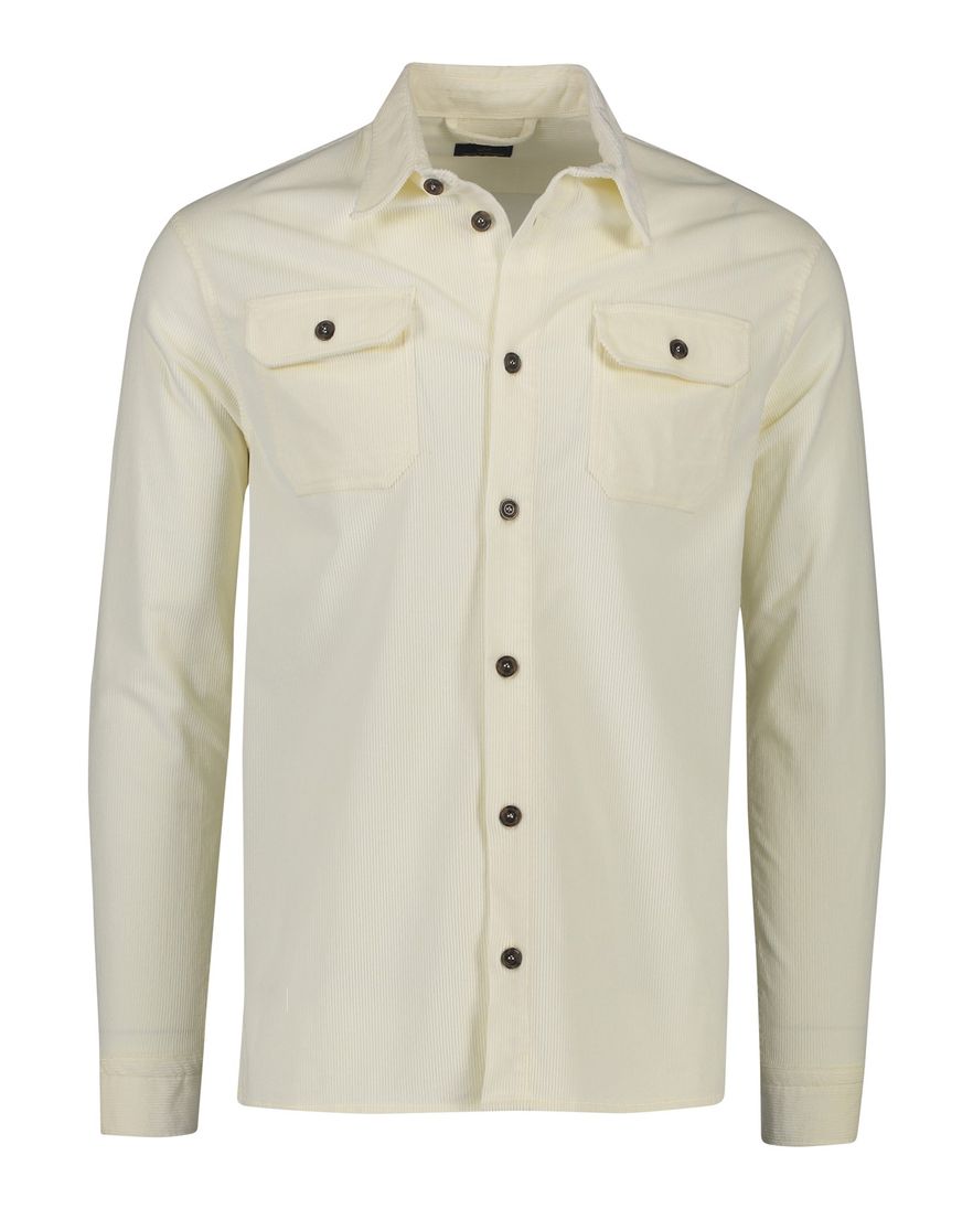 Paul & Shark overshirt creme effen dubbele borstzak