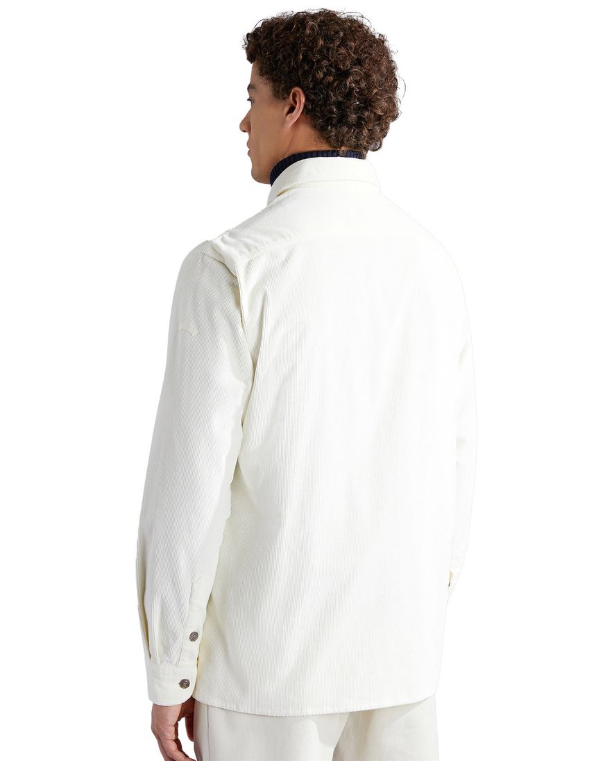 Paul & Shark overshirt creme effen dubbele borstzak