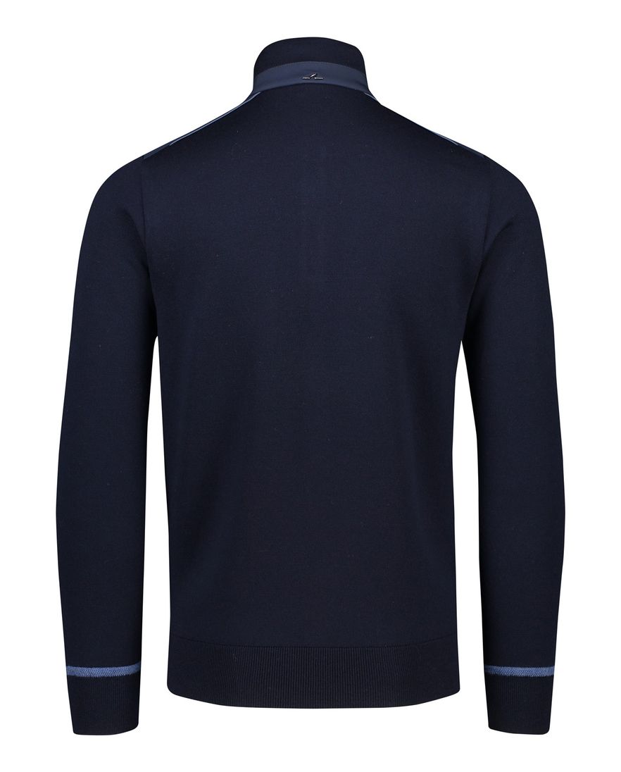 Paul & Shark trui effen donkerblauw virginwol