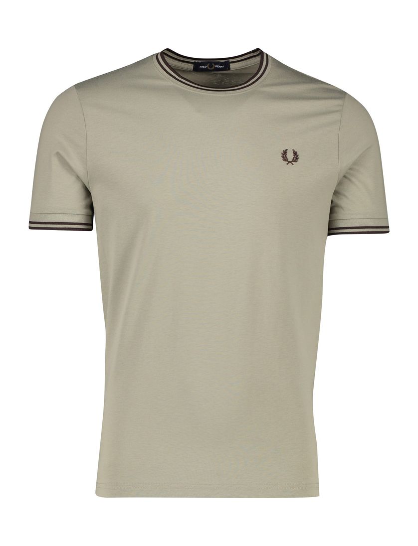 Fred Perry t-shirt effen bruin katoen