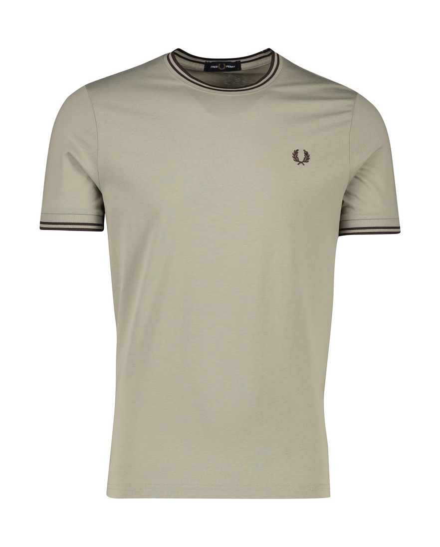 Fred Perry t-shirt effen bruin normale fit