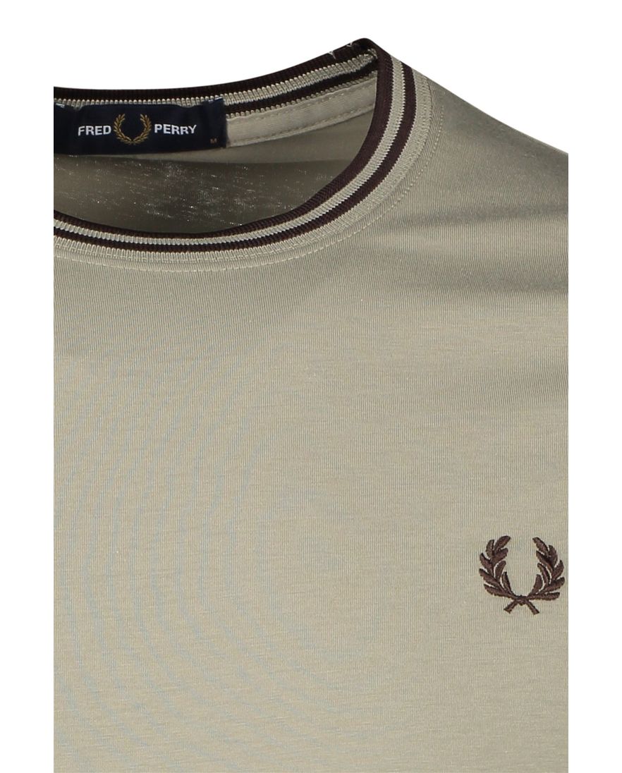 Fred Perry t-shirt effen bruin normale fit