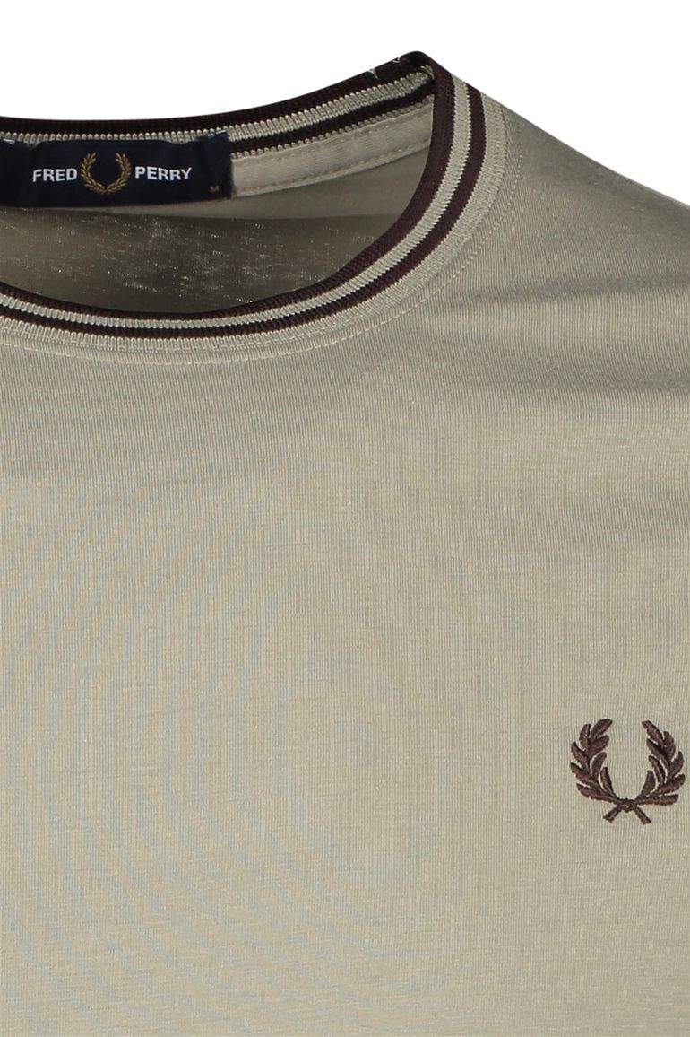 Fred Perry t-shirt effen bruin normale fit