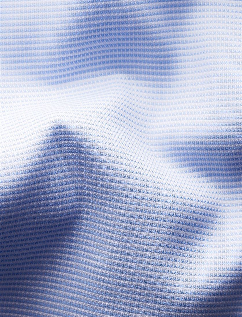 Katoenen Eton overhemd lichtblauw gestreept slim fit