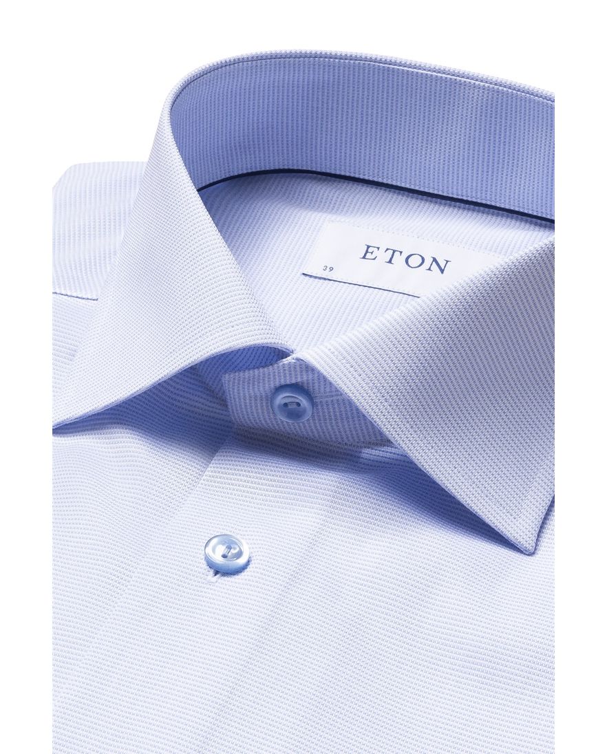 Eton patroon overhemd lichtblauw contemporary fit