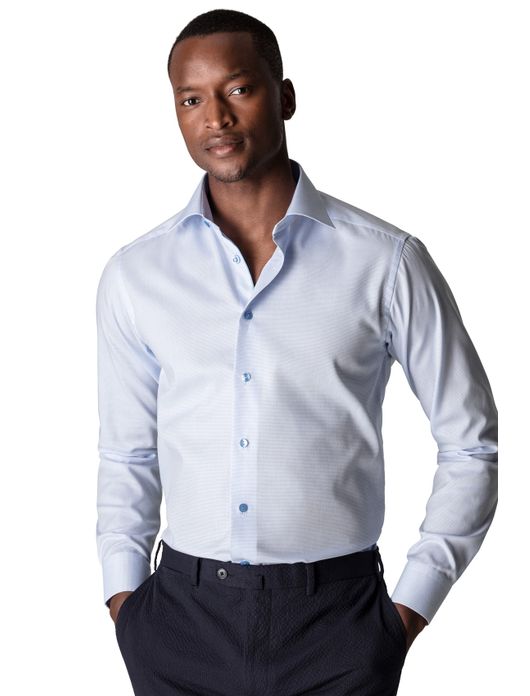 Eton overhemd lichtblauw patroon