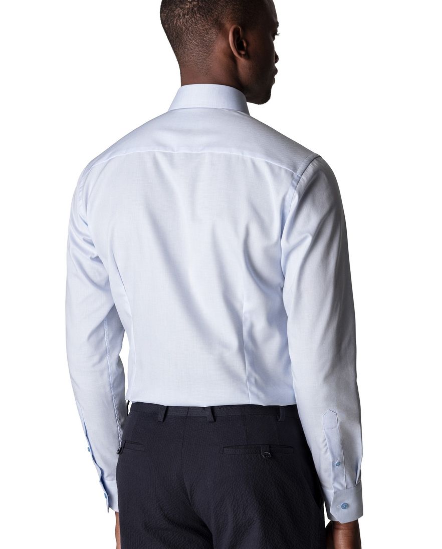 Eton patroon overhemd lichtblauw contemporary fit