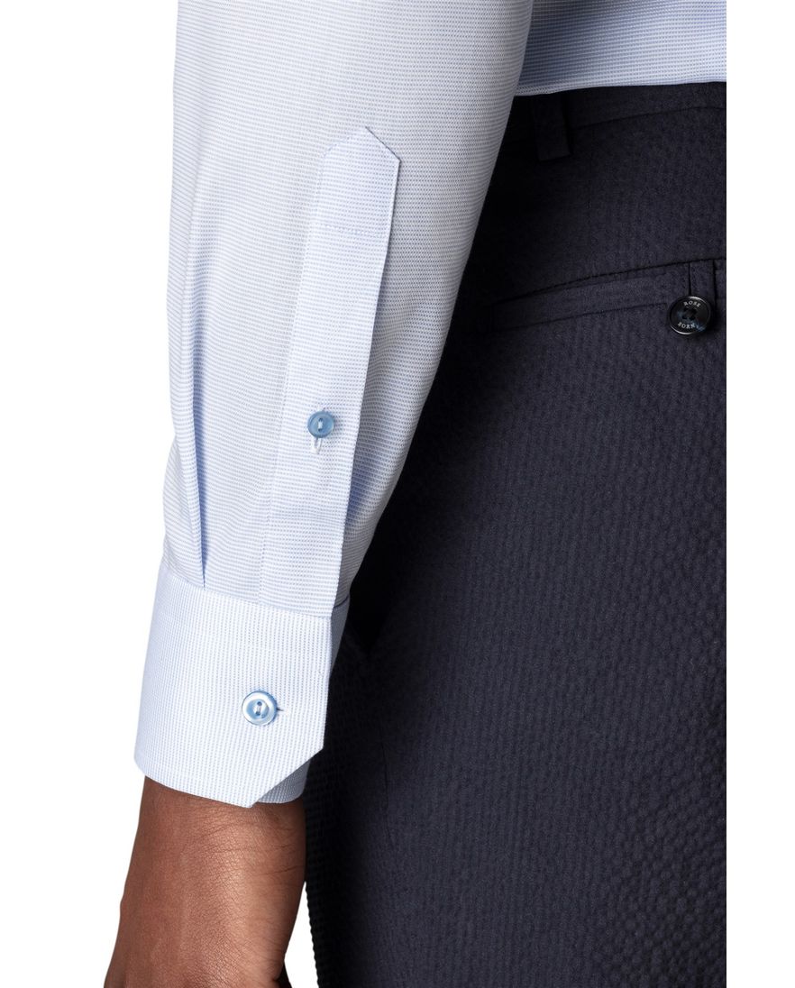 Eton patroon overhemd lichtblauw contemporary fit