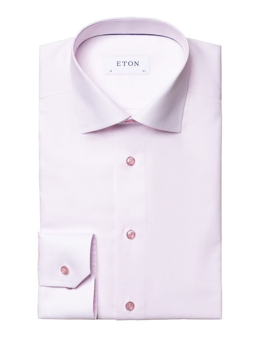 Katoenen Eton contemporary fit overhemd roze