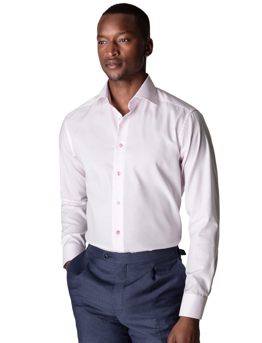 Katoenen Eton contemporary fit overhemd roze