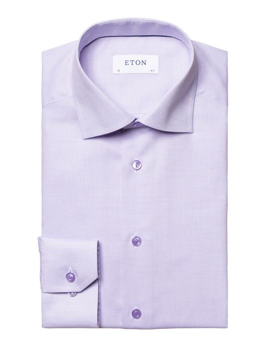 Eton overhemd lichtpaars semi-wide spread
