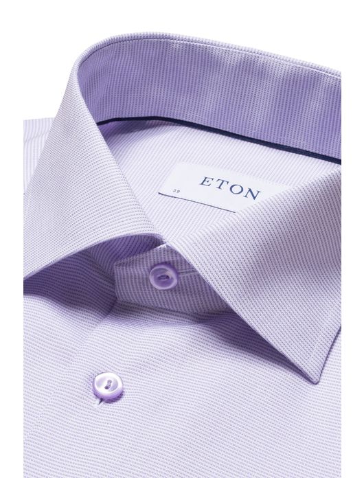 Eton overhemd lichtpaars semi-wide spread