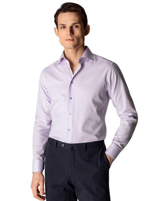 Eton overhemd lichtpaars semi-wide spread