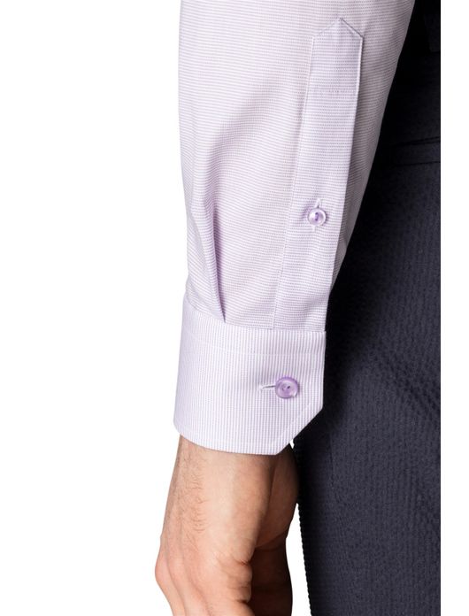 Eton overhemd lichtpaars semi-wide spread