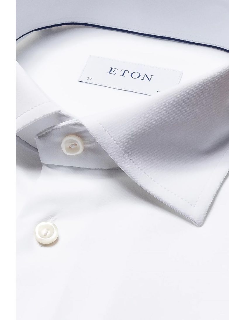 Slim fit Eton Four-way stretch business overhemd wit