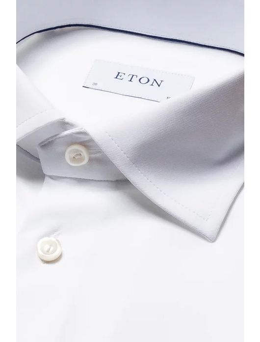 Eton overhemd Slim Fit wit Four-Way stretch