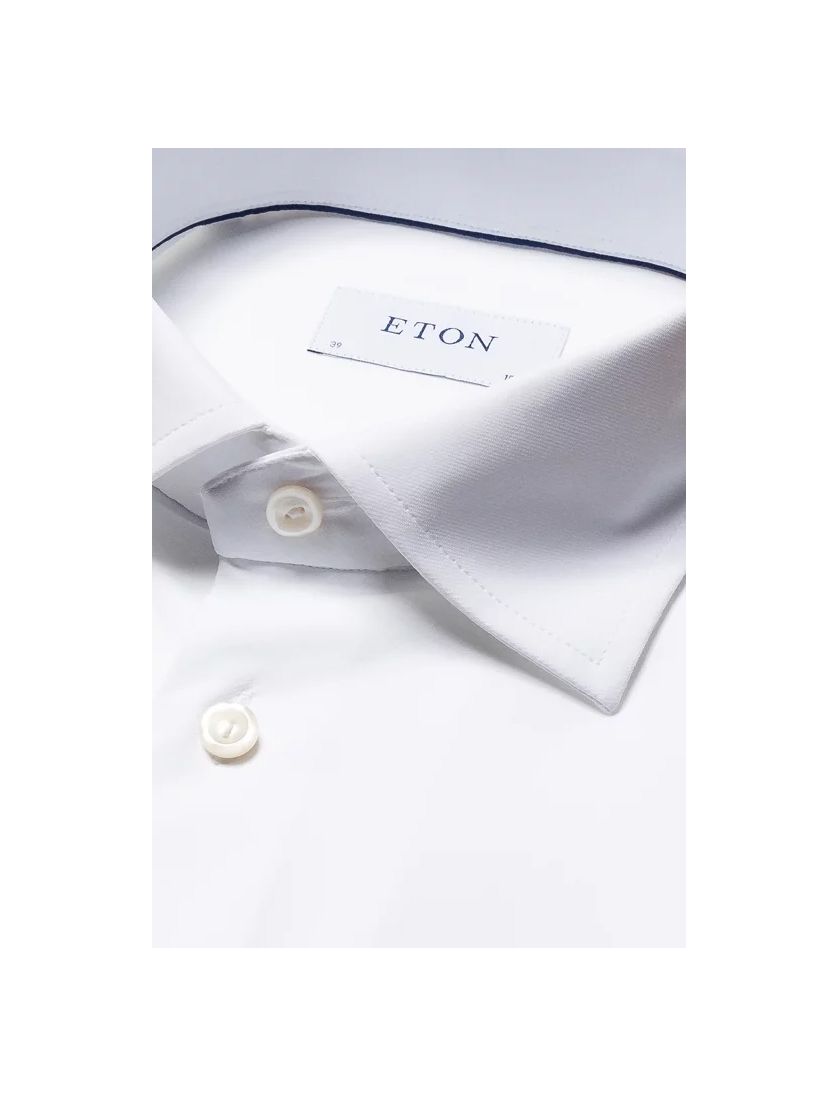 Slim fit Eton Four-way stretch business overhemd wit