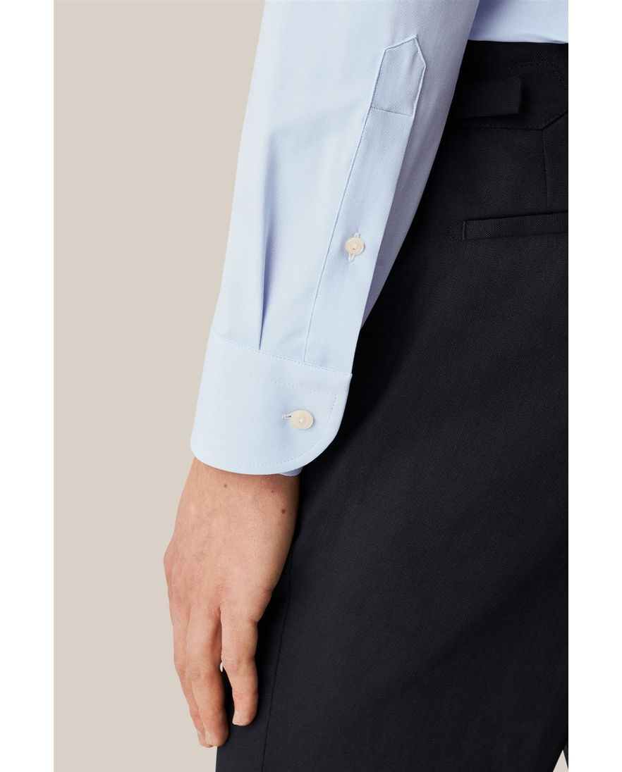 Eton overhemd effen lichtblauw slim fit katoen