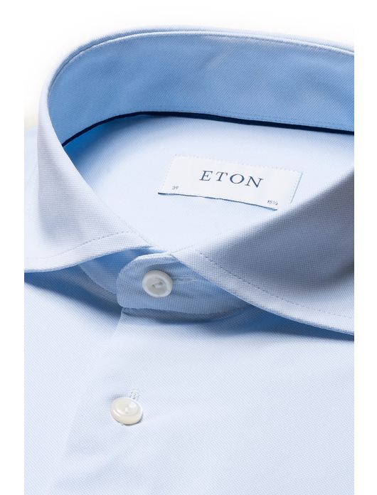 Eton overhemd lichtblauw Four-Way Stretch effen