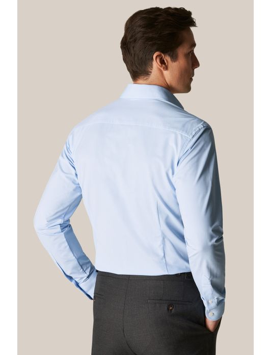 Eton overhemd lichtblauw Four-Way Stretch effen