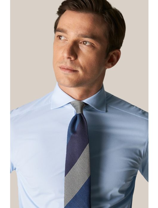 Eton overhemd lichtblauw Four-Way Stretch effen