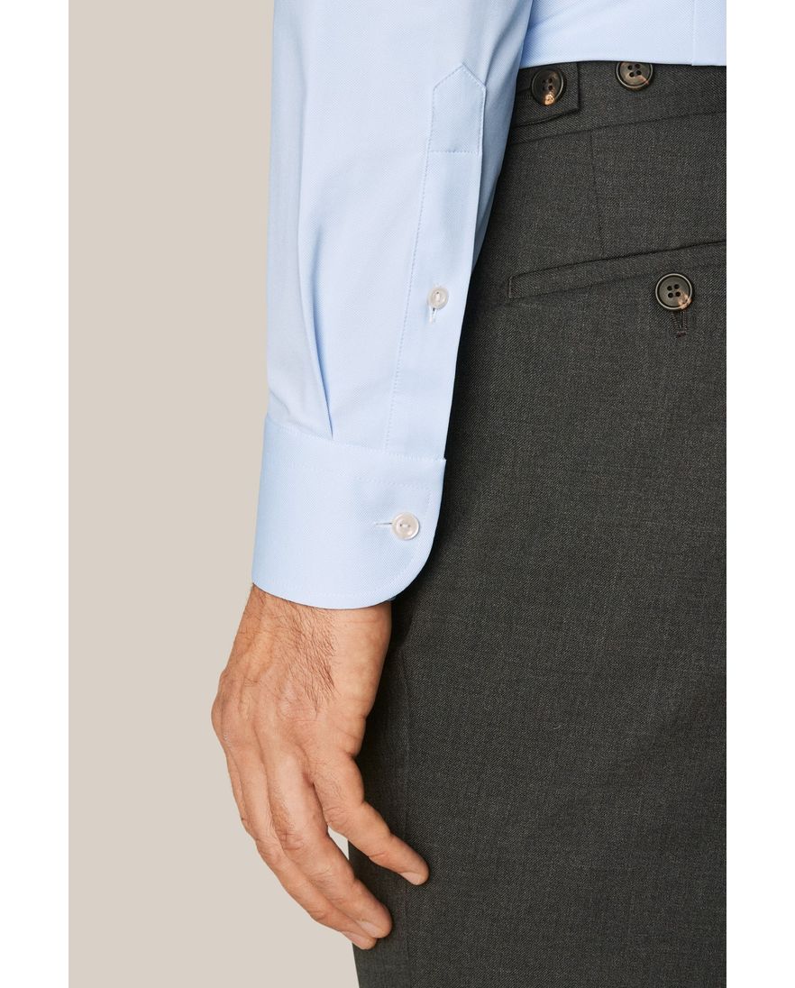 Four-Way Stretch Eton overhemd contemporary fit lichtblauw