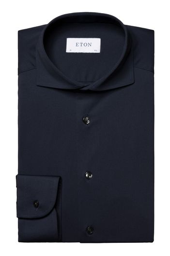 Eton Eton overhemd navy Four-Way Stretch contemporary fit