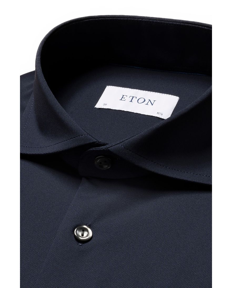 Eton overhemd navy Four-Way Stretch contemporary fit