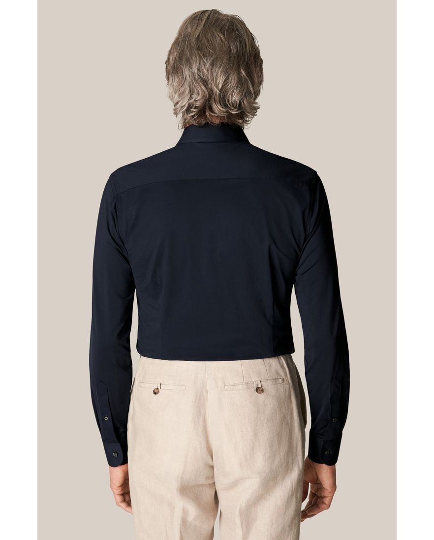 Eton overhemd navy Four-Way Stretch contemporary fit