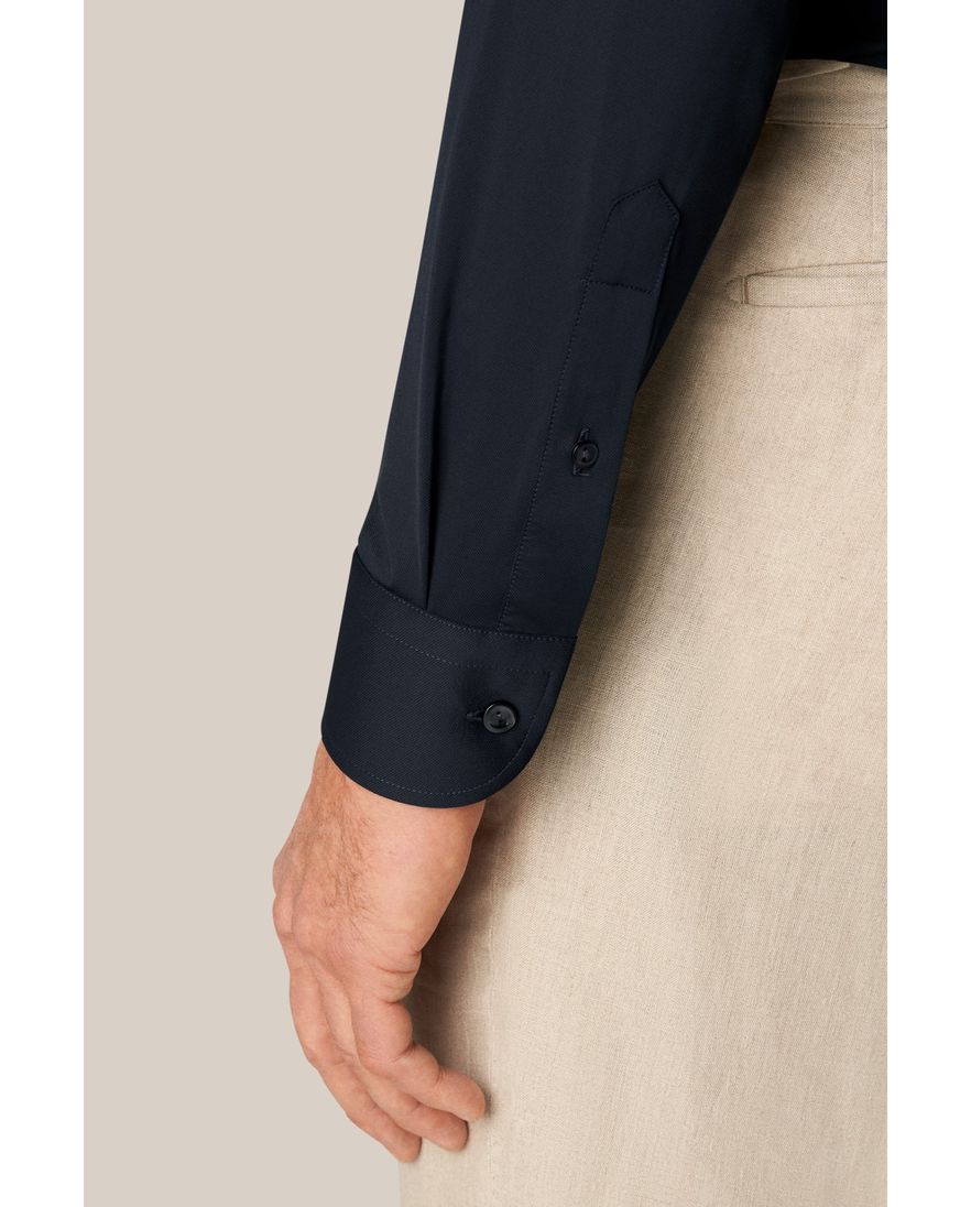Eton overhemd navy Four-Way Stretch contemporary fit