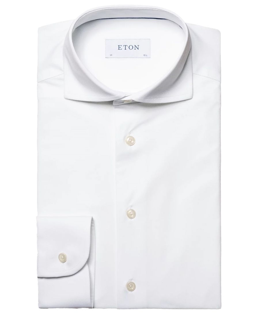 Eton overhemd slim fit wit four-way stretch