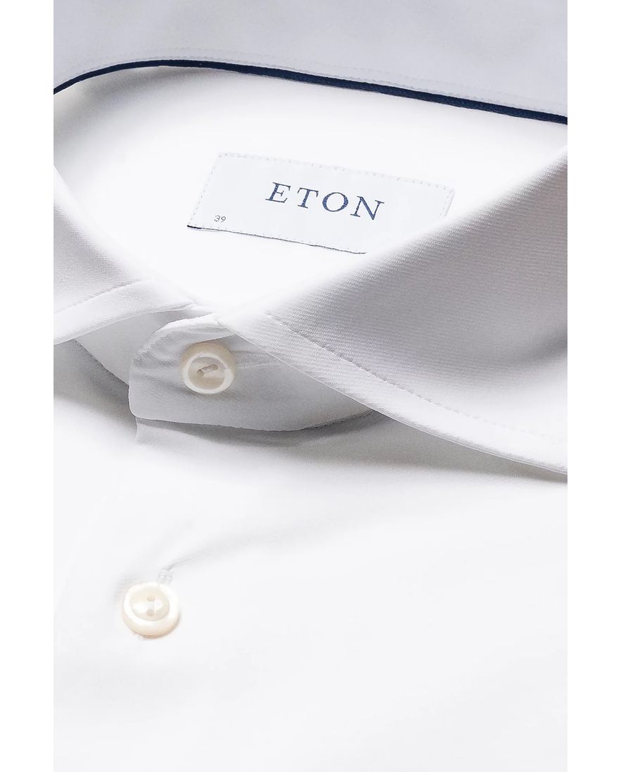 Eton overhemd slim fit wit four-way stretch