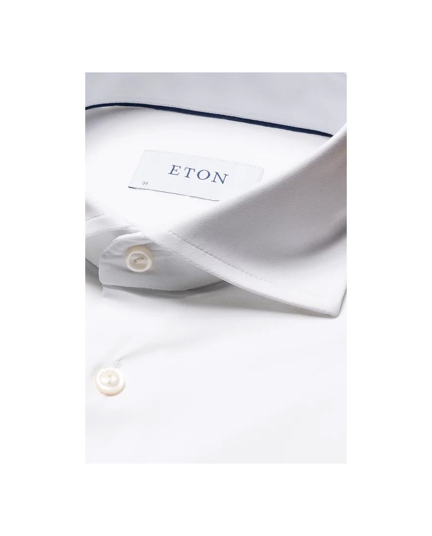 Eton overhemd slim fit wit four-way stretch