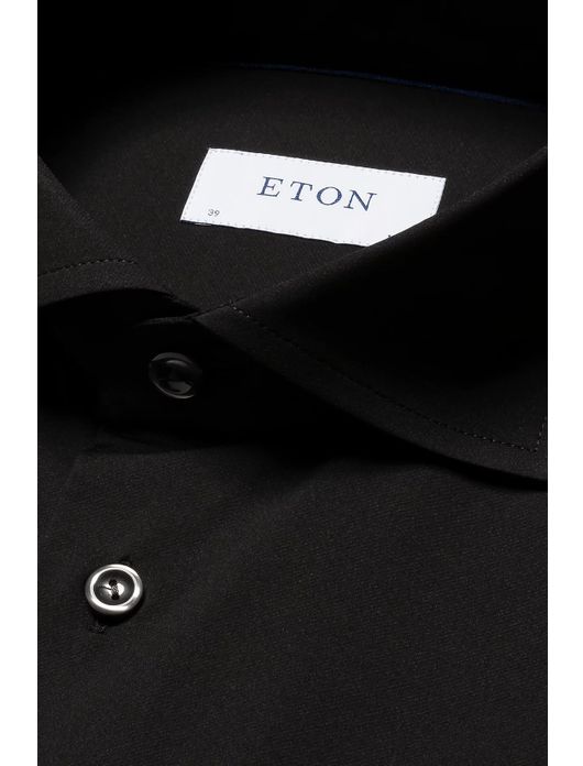 Eton overhemd Slim Fit zwart Four-Way stretch