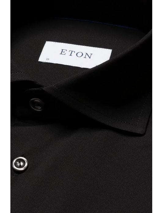Eton overhemd Slim Fit zwart Four-Way stretch