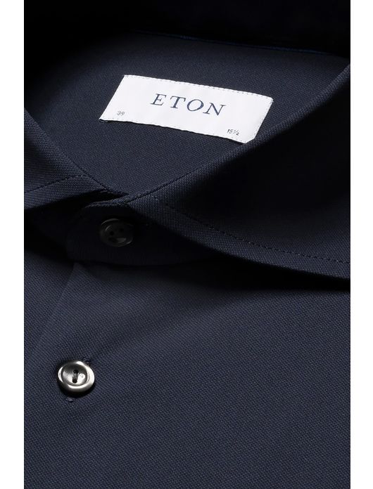 Eton overhemd navy Slim Fit Four- Way stretch