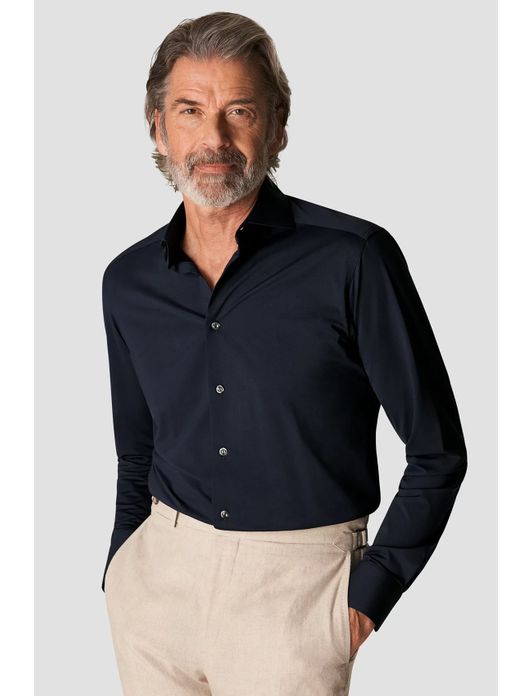 Eton overhemd navy Slim Fit Four- Way stretch