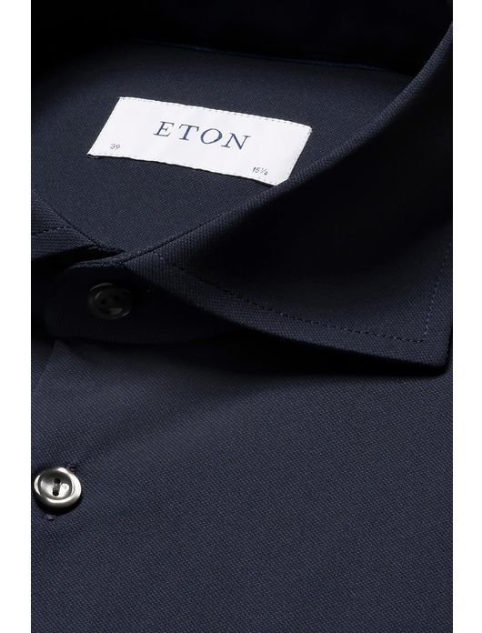 Eton overhemd navy Slim Fit Four- Way stretch