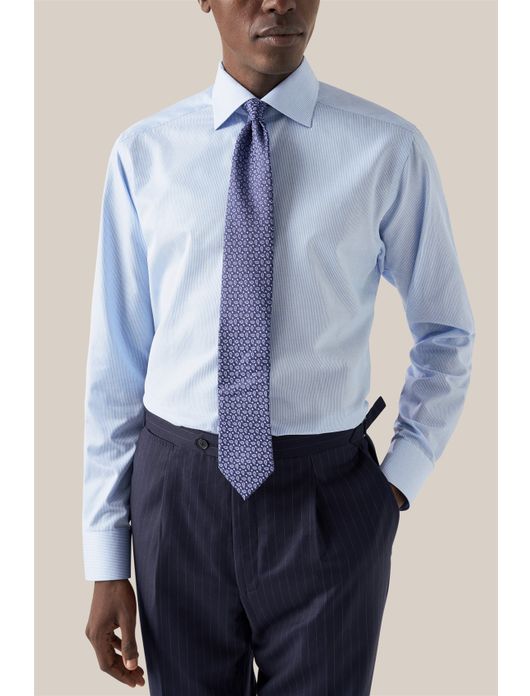 Eton overhemd blauw Slim Fit Fine Striped Signature Twill
