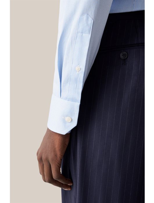 Eton overhemd blauw Slim Fit Fine Striped Signature Twill
