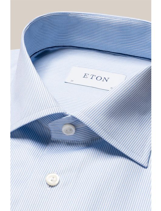 Eton overhemd blauw Slim Fit Fine Striped Signature Twill