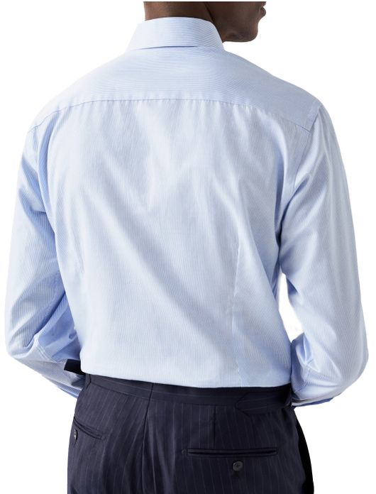 Eton overhemd blauw Slim Fit Fine Striped Signature Twill