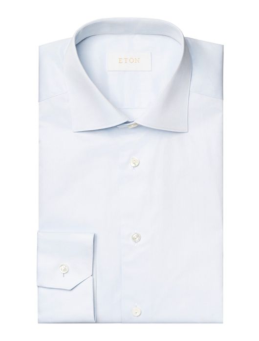 Eton overhemd lichtblauw effen