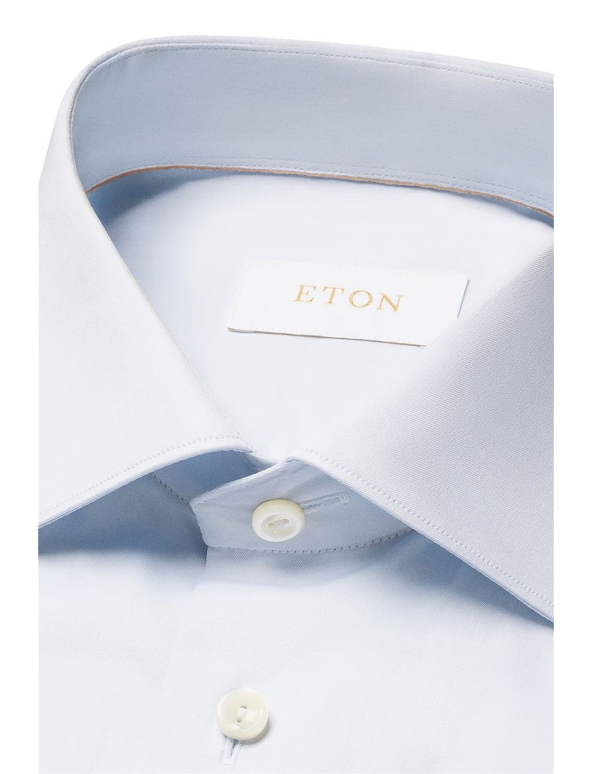 Lichtblauw Eton contemporary fit katoenen overhemd