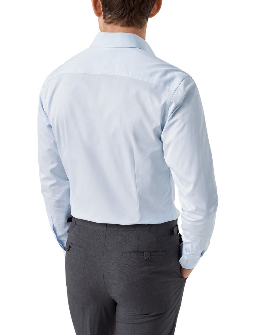 Lichtblauw Eton contemporary fit katoenen overhemd