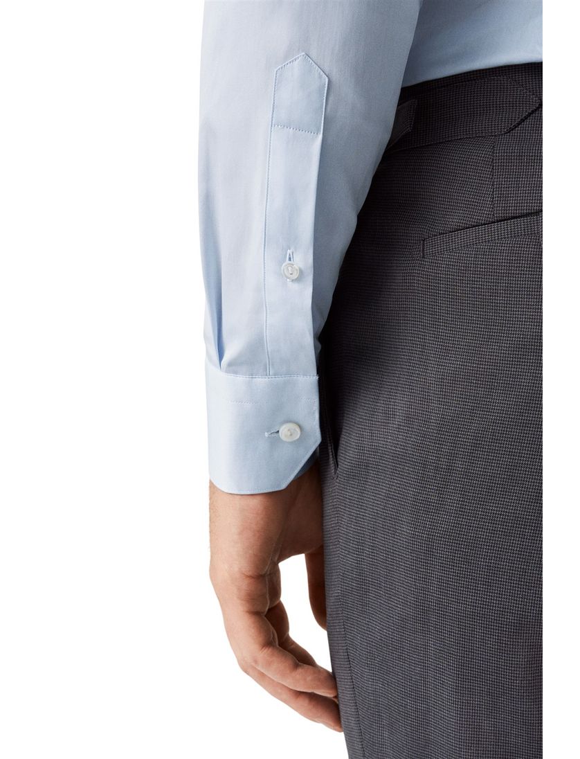 Lichtblauw Eton contemporary fit katoenen overhemd