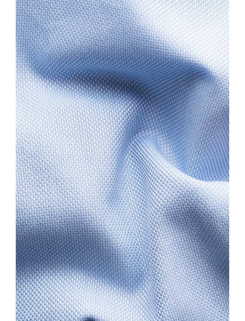 Eton overhemd effen lichtblauw button down slim fit katoen